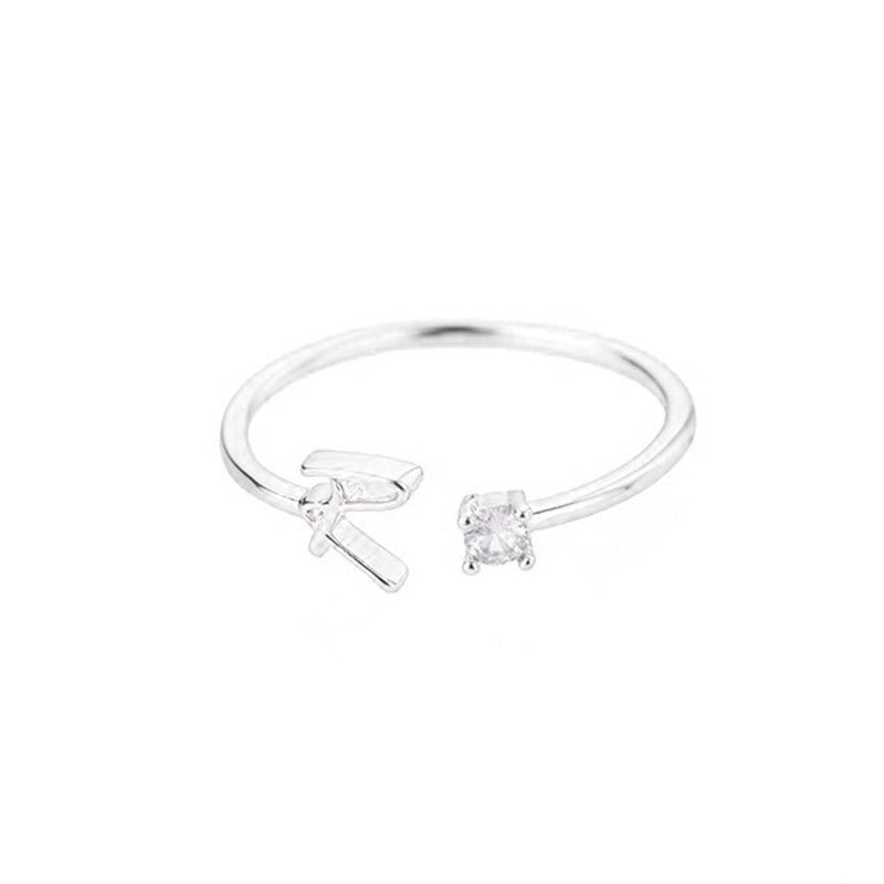 Valentia – Anillo con letra y circonita brillante