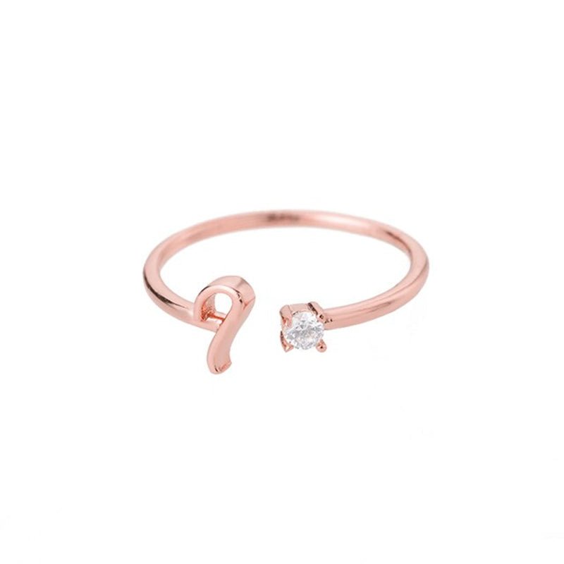 Valentia – Anillo con letra y circonita brillante