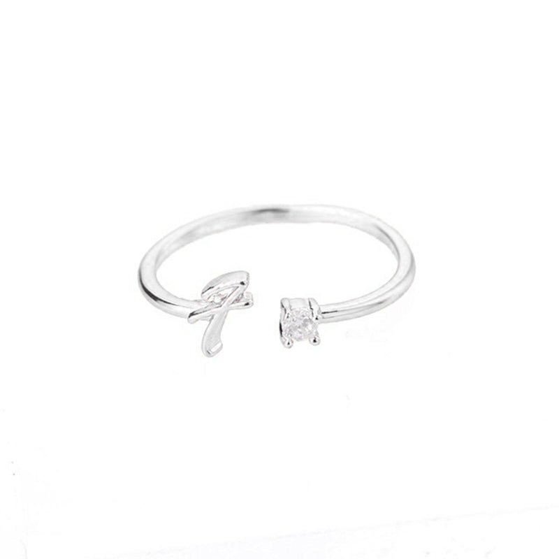 Valentia – Anillo con letra y circonita brillante