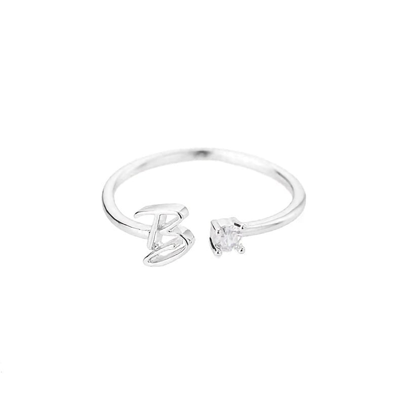 Valentia – Anillo con letra y circonita brillante