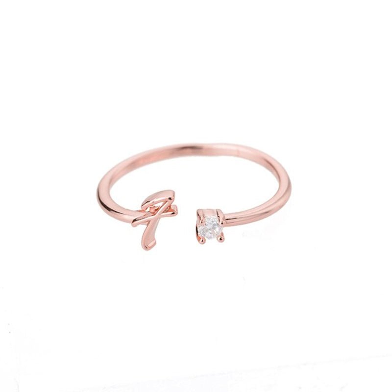 Valentia – Anillo con letra y circonita brillante