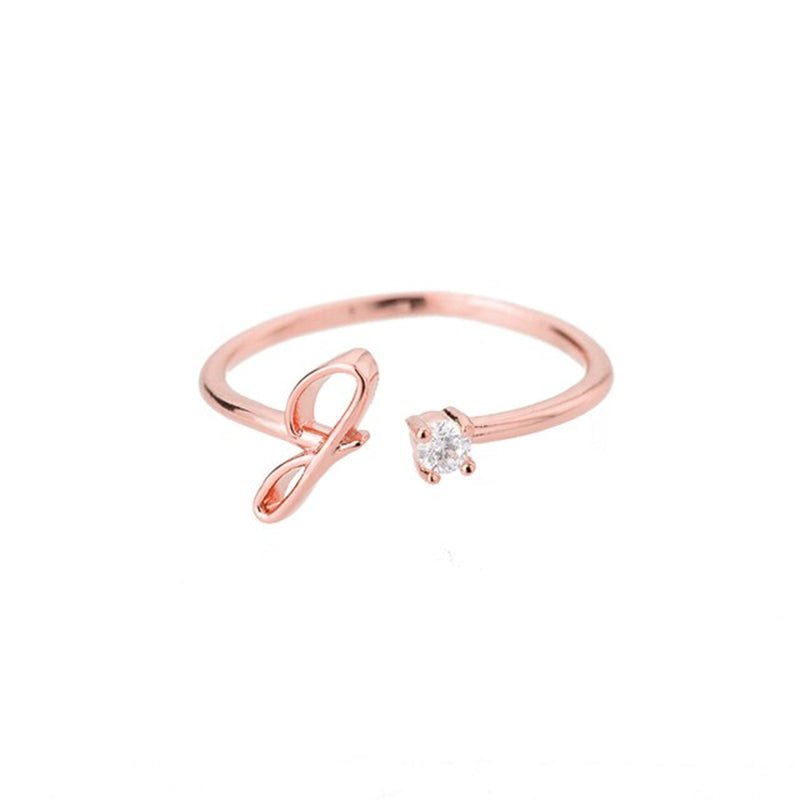 Valentia – Anillo con letra y circonita brillante