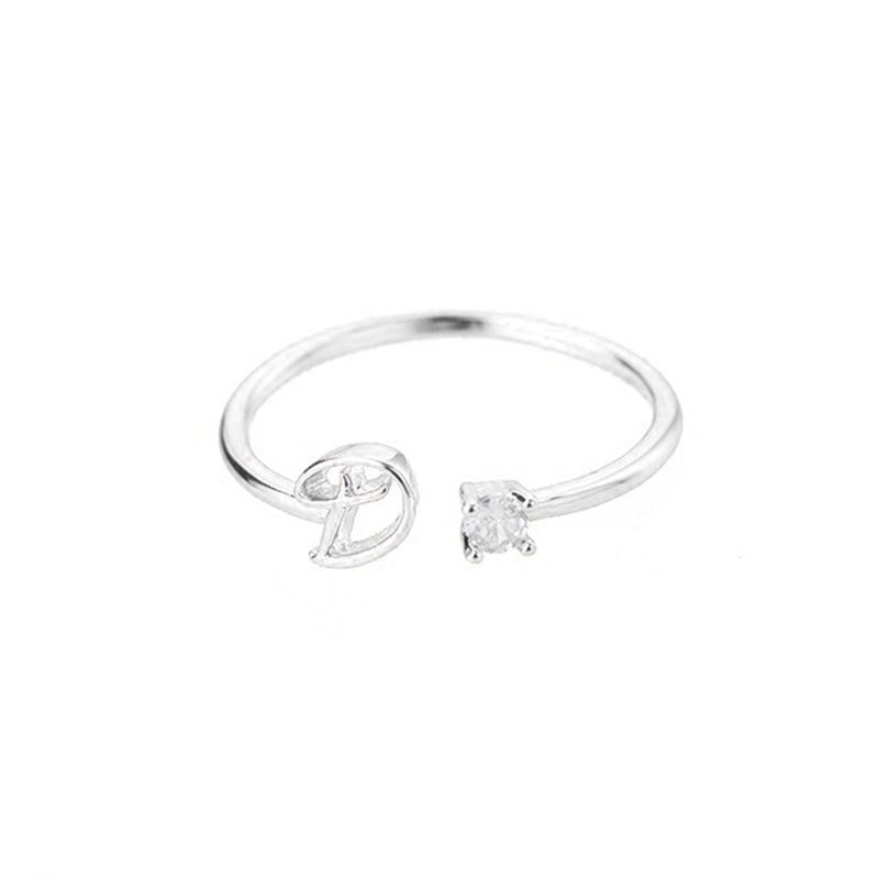 Valentia – Anillo con letra y circonita brillante