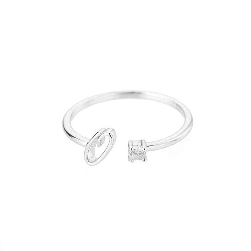 Valentia – Anillo con letra y circonita brillante