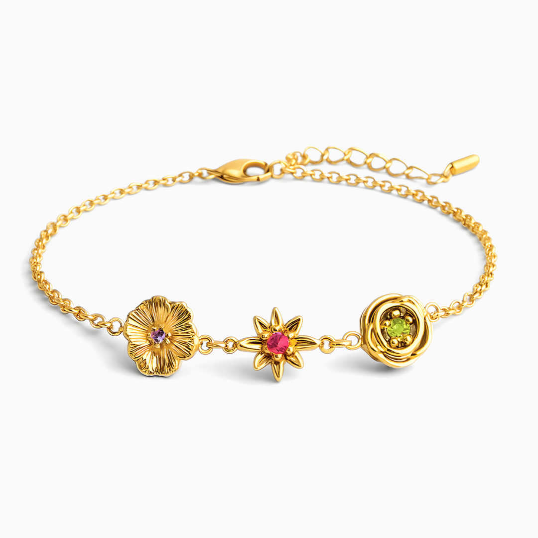 Pulsera con flores de nacimiento