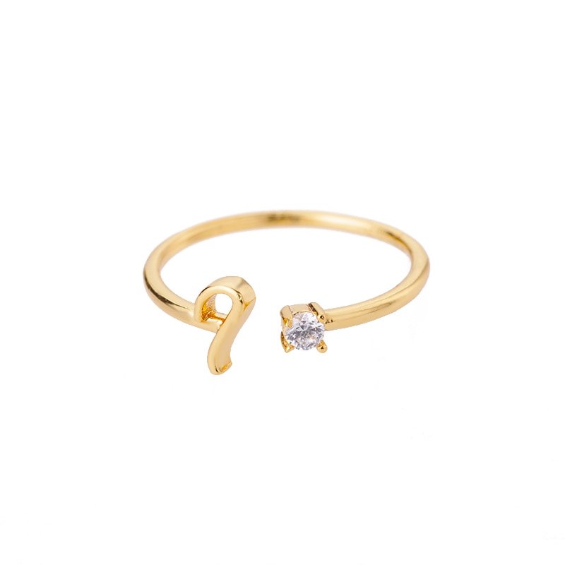 Valentia – Anillo con letra y circonita brillante