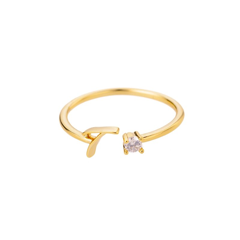 Valentia – Anillo con letra y circonita brillante