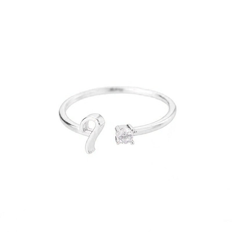 Valentia – Anillo con letra y circonita brillante