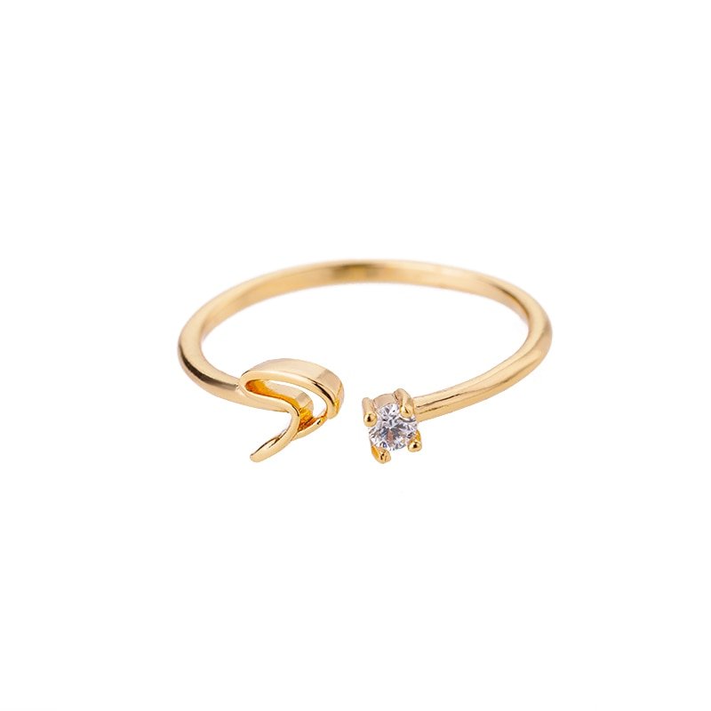 Valentia – Anillo con letra y circonita brillante