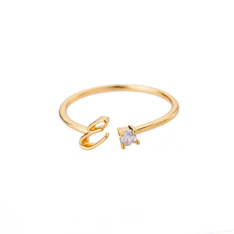 Valentia – Anillo con letra y circonita brillante