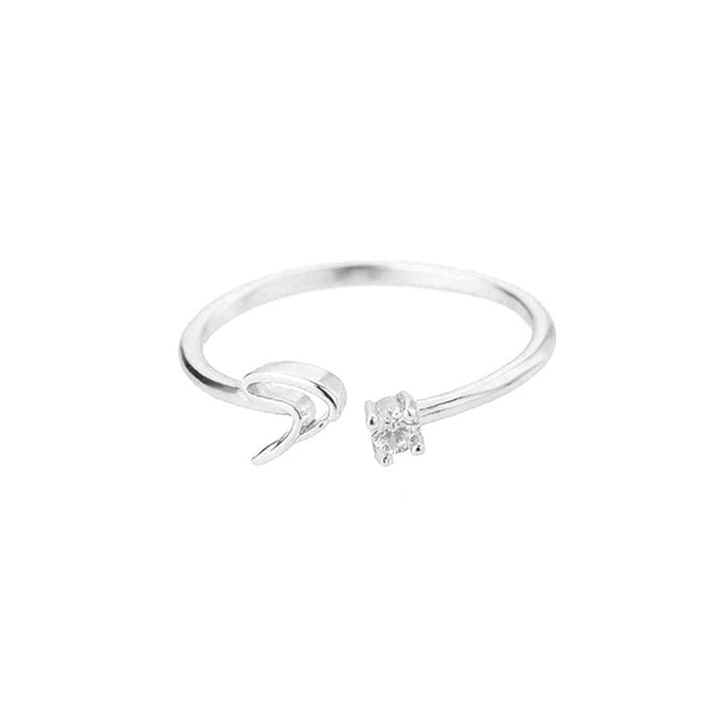 Valentia – Anillo con letra y circonita brillante