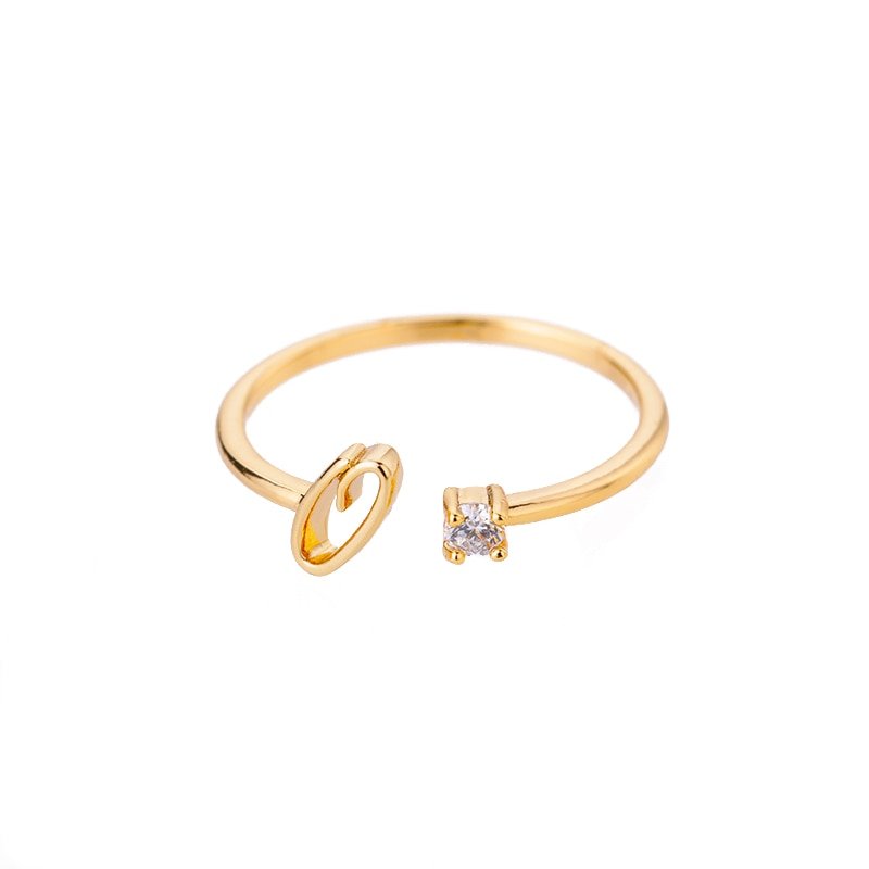 Valentia – Anillo con letra y circonita brillante
