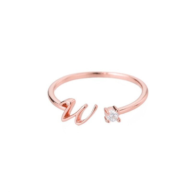 Valentia – Anillo con letra y circonita brillante