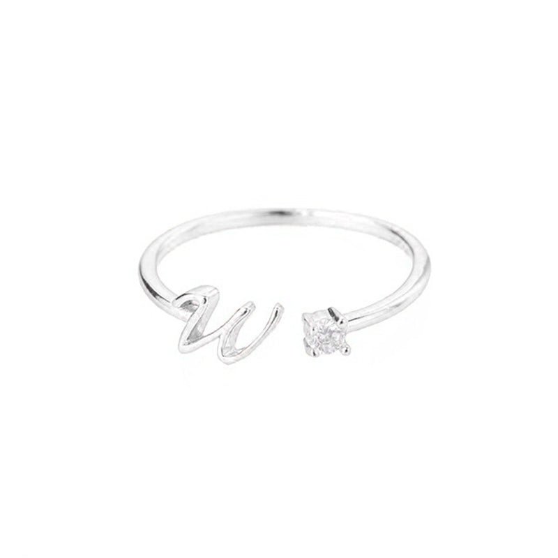 Valentia – Anillo con letra y circonita brillante