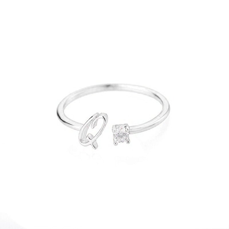 Valentia – Anillo con letra y circonita brillante