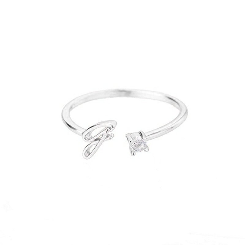 Valentia – Anillo con letra y circonita brillante