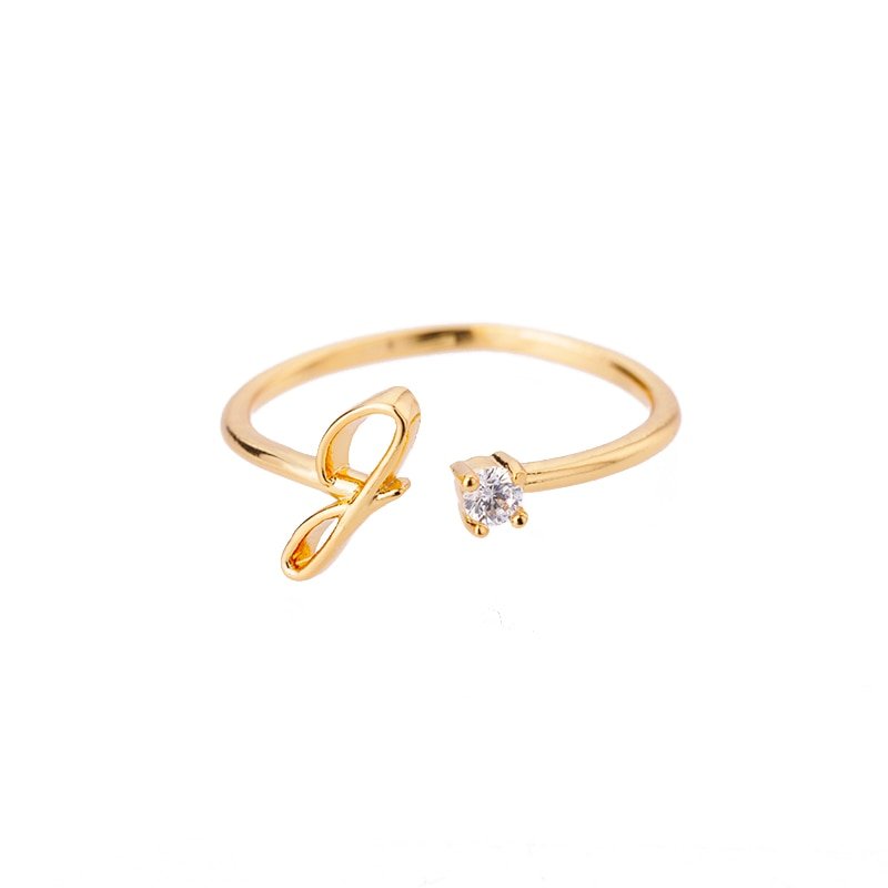 Valentia – Anillo con letra y circonita brillante