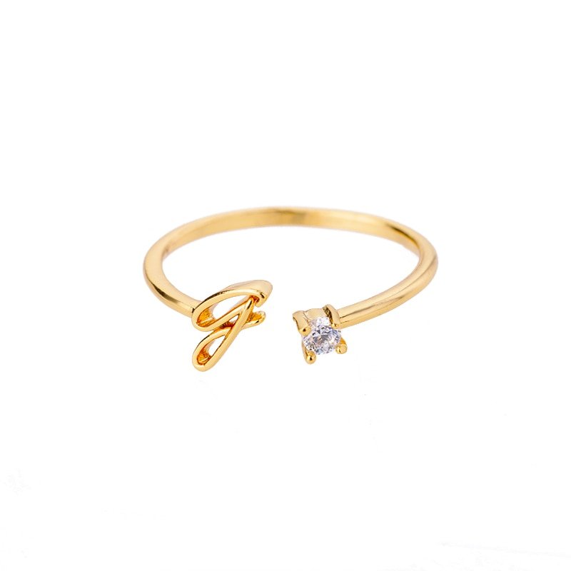 Valentia – Anillo con letra y circonita brillante